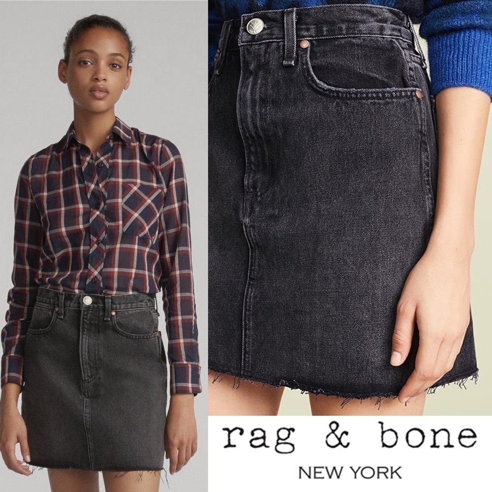 Rag & Bone‎ Moss Denim Skirt